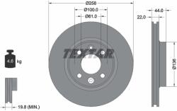 TEXTAR Disc Frana 92255203 Dacia Logan Ii/Logan Mcv Ii/Sandero Ii Lada Xray (92255203)