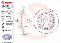 BREMBO Disc Frana 08. D430.11 Hyundai Nexo/Tucson/Ix35 Hyundai (Beijing) Tucson