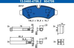ATE Set Placute Frana, Frana Disc 13.0460-4706.2 Mercedes-Benz Sprinter 3, 5-T (13.0460-4706.2)