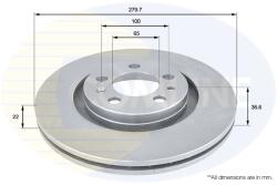 COMLINE Disc Frana Adc1408V Audi A3 Seat Ibiza Iii/Leon/Toledo Ii Skoda Fabia Iii/Rapid (ADC1408V)