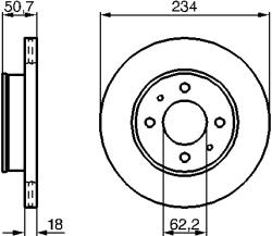 Bosch Disc Frana 0986479264 Dodge Atos Hyundai Atos Inokom Atos/Atos Prima (0986479264)