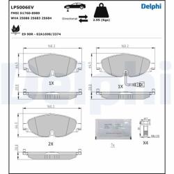 DELPHI Set Placute Frana, Frana Disc Lp5006Ev Vw Golf Vii/T-Roc (LP5006EV)