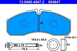 ATE Set Placute Frana, Frana Disc 13.0460-4847.2 Iveco Daily Iii Renault Mascott