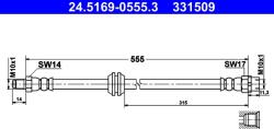 ATE Furtun Frana 24.5169-0555.3 Bmw 7 (24.5169-0555.3)