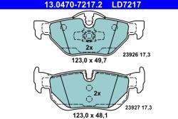 ATE Set Placute Frana, Frana Disc 13.0470-7217.2 Bmw 1/3/X1