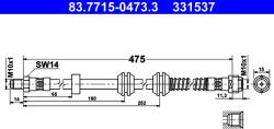 ATE Furtun Frana 83.7715-0473.3 Mercedes-Benz Gl-Class/Gle/Gls/M-Class (83.7715-0473.3)