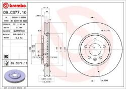 BREMBO Disc Frana 09. C377.11 Opel Astra H/Astra J/Astra J Gtc/Cascada/Zafira Tourer C