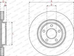 FERODO Disc Frana Ddf2785C-1 Nissan X-Trail/X-Trail Iii Renault Koleos Ii (DDF2785C-1)