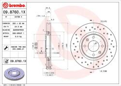 BREMBO Disc Frana 09.8760. 1X Citroën C4 I Opel Crossland X/Crossland X / Crossland (09.8760.1X)