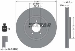 TEXTAR Disc Frana 92173505 Daimler Super Eight Jaguar S-Type Ii/Xf I/Xf Sportbrake/Xj (92173505)