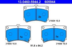 ATE Set Placute Frana, Frana Disc 13.0460-5944.2 Kia Avella/Rio I Mazda 121 Ii/Demio (13.0460-5944.2)