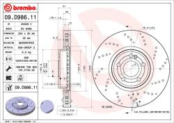 BREMBO Disc Frana 09. D986.11 Mercedes-Benz A-Class/B-Class/Cla/Cla Shooting Brake/Gla (09.D986.11)