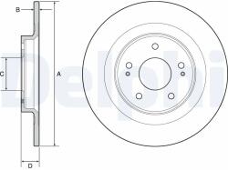 DELPHI Disc Frana Bg4924C Citroën C4 Aircross Mitsubishi Asx/Eclipse/Outlander Iii