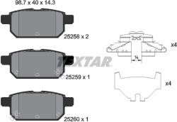 TEXTAR Set Placute Frana, Frana Disc 2525801 Mg (Saic) 3 Suzuki Baleno/Ciaz/S-Cross