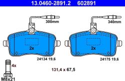 ATE Set Placute Frana, Frana Disc 13.0460-2891.2 Peugeot 407 (13.0460-2891.2)