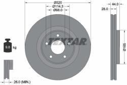 TEXTAR Disc Frana 92283503 Nissan X-Trail Iii Renault Koleos Ii Samsung Qm6 (92283503)