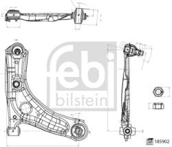 FEBI BILSTEIN Brat, Suspensie Roata Exterior 185902 Citroën C1 Ii Peugeot 108 Toyota Aygo (185902)