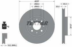 TEXTAR Disc Frana 92068503 Alfa Romeo 145/146/155 Fiat Albea/Barchetta/Brava/Bravo I (92068503)