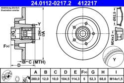 ATE Disc Frana 24.0112-0217.2 Fiat Talento Nissan Nv300/Primastar Opel Vivaro B (24.0112-0217.2)