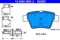 ATE Set Placute Frana, Frana Disc 13.0460-3851.2 Peugeot 207