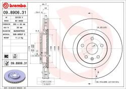 BREMBO Disc Frana 09.8906. 31 Chevrolet Camaro (09.8906.31)
