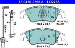 ATE Set Placute Frana, Frana Disc 13.0470-2765.2 Audi A6 C7/A7/Q5 (13.0470-2765.2)