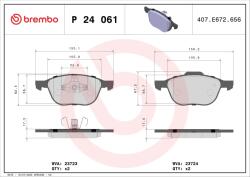 BREMBO Set Placute Frana, Frana Disc P24061X Ford C-Max/C-Max Ii/Ecosport/Focus C-Max