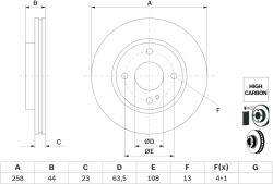 Bosch Disc Frana 0986479E80 Ford Ka+ Iii