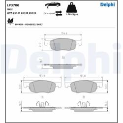 DELPHI Set Placute Frana, Frana Disc Lp3700 Mazda 2 Toyota Aygo X/Yaris