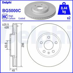 DELPHI Disc Frana Bg5000C Volvo S60 Iii/S90 Ii/V60 Ii/V60 Ii Cross Country/V90 Ii