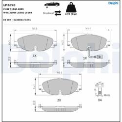 DELPHI Set Placute Frana, Frana Disc Lp2698 Audi A3/A3 Allstreet/Q2/Q3/Tt Cupra Leon
