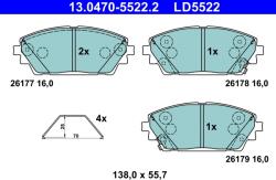 ATE Set Placute Frana, Frana Disc 13.0470-5522.2 Mazda 3