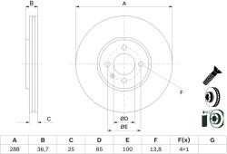 Bosch Disc Frana 0986479E81 Vw Load Up/Up! (0986479E81)