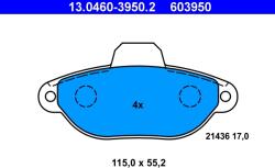 ATE Set Placute Frana, Frana Disc 13.0460-3950.2 Fiat Panda/Punto/Seicento / 600 (13.0460-3950.2)