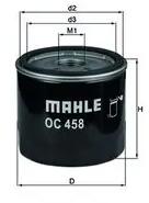 MAHLE Filtru Ulei Oc458 Alfa Romeo 147/156/166/Gt Fiat 500/500 C/Argo/Bravo Ii/Cronos