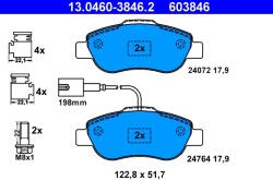 ATE Set Placute Frana, Frana Disc 13.0460-3846.2 Fiat 500/500 C/Panda Ford Ka