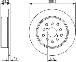 Bosch Disc Frana 0986479339 Lexus Gs/Is I/Is Sportcross/Sc Toyota Altezza/Altezza Gita
