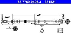ATE Furtun Frana 83.7769-0406.3 Ford Tourneo Connect / Grand Tourneo Connect V408
