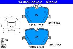 ATE Set Placute Frana, Frana Disc 13.0460-5523.2 Bmw 2/3/3 Touring/4/4 Gran/Z4/I4 (13.0460-5523.2)