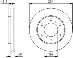Bosch Disc Frana 0986479S63 Fiat Fullback Pick-Up Mitsubishi L200 / Triton
