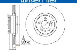 ATE Disc Frana 24.0125-0237.1 Vw Polo Vi