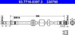 ATE Furtun Frana 83.7716-0397.3 Ford C-Max/Focus C-Max/Focus Ii (83.7716-0397.3)