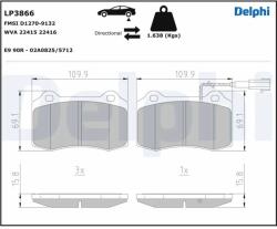 DELPHI Set Placute Frana, Frana Disc Lp3866 Maserati Ghibli Iii/Quattroporte Vi
