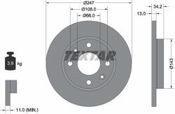 TEXTAR Disc Frana 92092803 Citroën Xsara Naza 206 Bestari Peugeot 206/206+/Hoggar