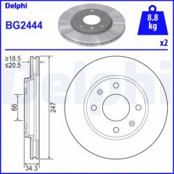 DELPHI Disc Frana Bg2444 Citroën Ax/Saxo/Xsara/Zx Lifan 520/520I Mega Club Peugeot 205