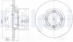 DELPHI Disc Frana Bg3551 Chevrolet Matiz/Spark Daewoo Matiz Fso Matiz