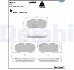 DELPHI Set Placute Frana, Frana Disc Lp3879 Hyundai I20 Iii