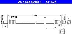 ATE Furtun Frana 24.5148-0280.3 Ford Mondeo Iii (24.5148-0280.3)