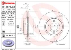 BREMBO Disc Frana 09.8873. 31 Land Rover Discovery Iii/Discovery Iv/Range Rover Sport I