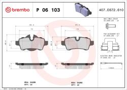 BREMBO Set Placute Frana, Frana Disc P06103 Mini Mini/Mini Clubman